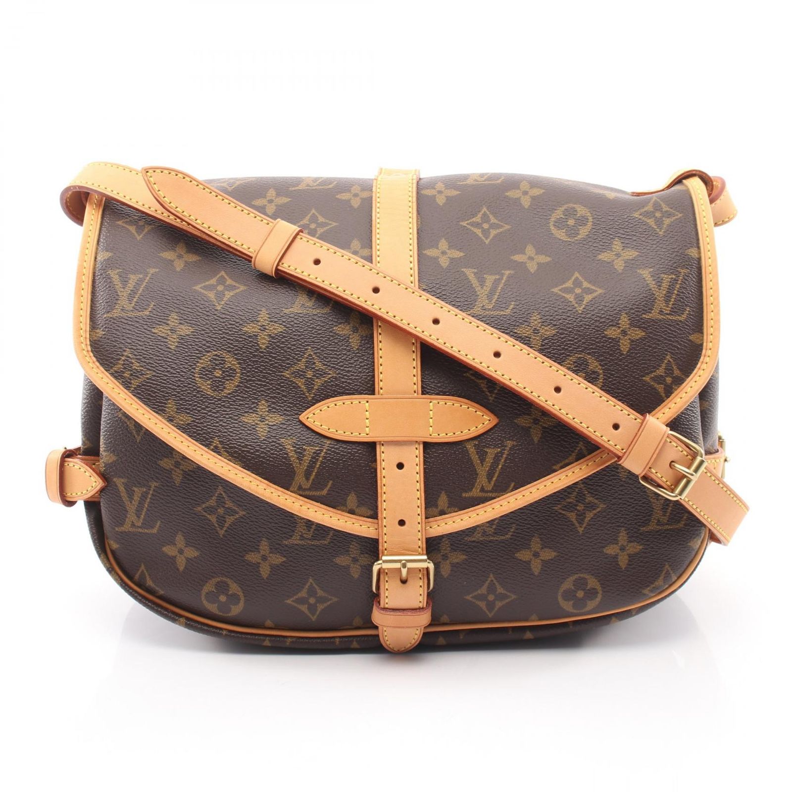 ルイ・ヴィトン LOUIS VUITTON ショルダーバッグ ソミュール30 M42256 PVCコーティングキャンバス レザー ソミュール30 レディース Used A