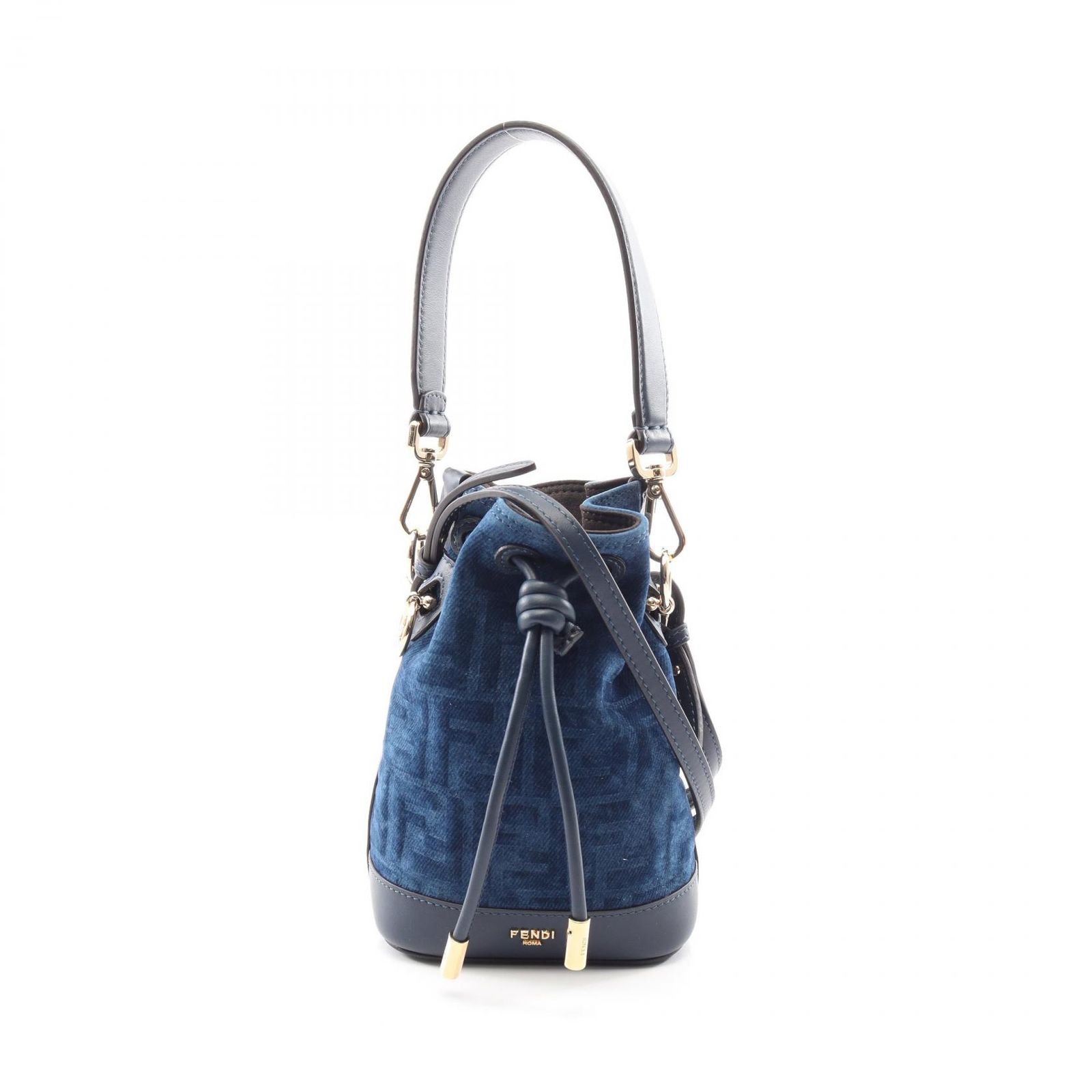 フェンディ FENDI ハンドバッグ ミニ モントレゾール FFフロックデニム 2WAY 8BS109AVR6F1UJW ファブリック レザー ハンドバッグ レディース 新品