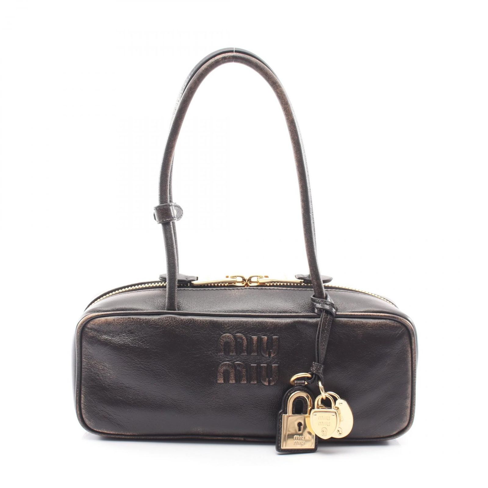 ミュウ ミュウ Miu Miu ハンドバッグ ボー NAPPA OLD 5BB173AF6PF0201 レザー ショルダーバッグ レディース 新品