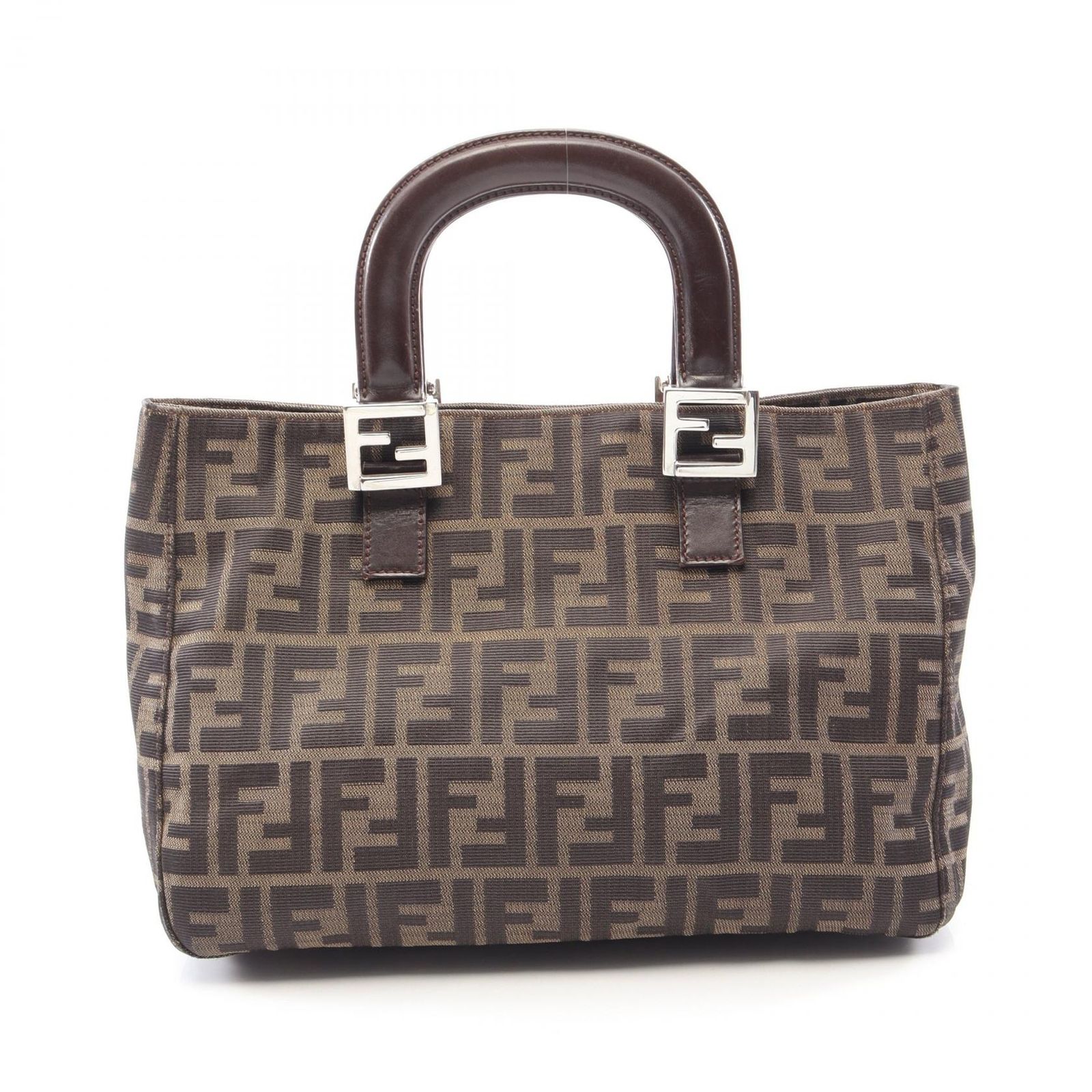 フェンディ FENDI トートバッグ ズッカ 26329 ブラウン キャンバス レザー ズッカ トートバッグ レディース Used B