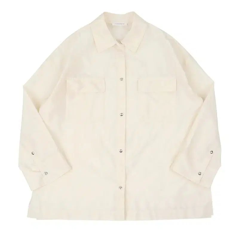the CASHMERE 25SS クリーム ポリ オーバ シャツ