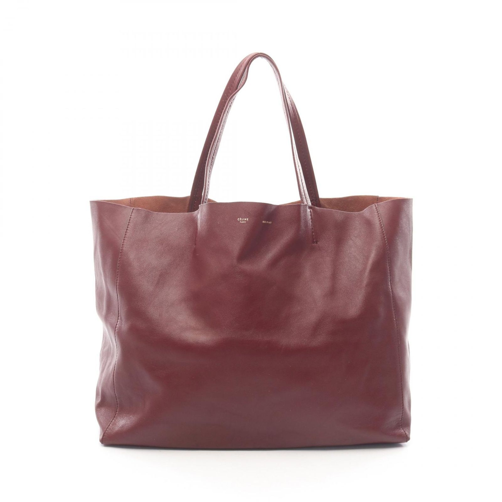 セリーヌ CELINE トートバッグ ホリゾンタル カバ ボルドー レザー ホリゾンタル カバ レディース Used B