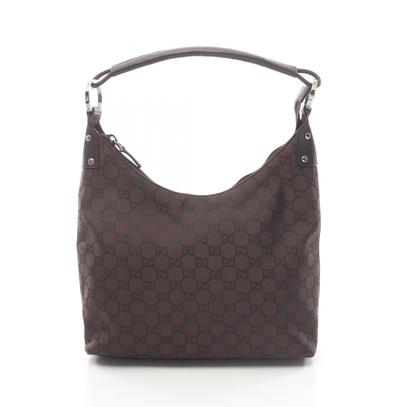 グッチ GUCCI ショルダーバッグ GGナイロン 179776 ブラウン ナイロン レザー ハンドバッグ レディース Used B