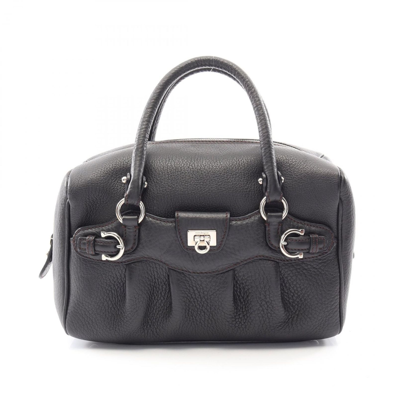 サルヴァトーレフェラガモ Salvatore Ferragamo ハンドバッグ ガンチーニ 21 6878 ブラック レザー ガンチーニ ハンド レディース Used B