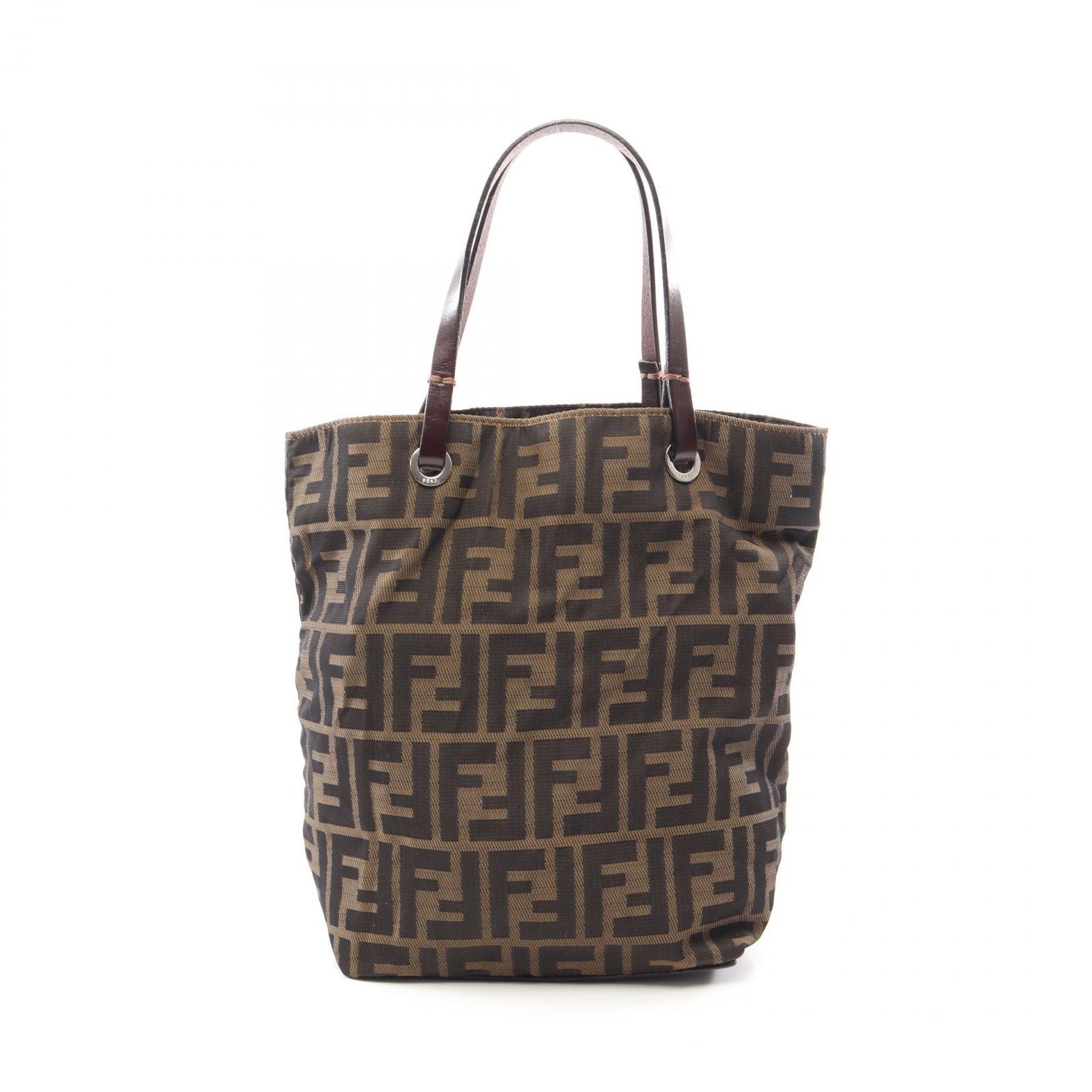 フェンディ FENDI トートバッグ ズッカ ブラウン/ダークブラウン キャンバス レザー ズッカ ハンド レディース Used B