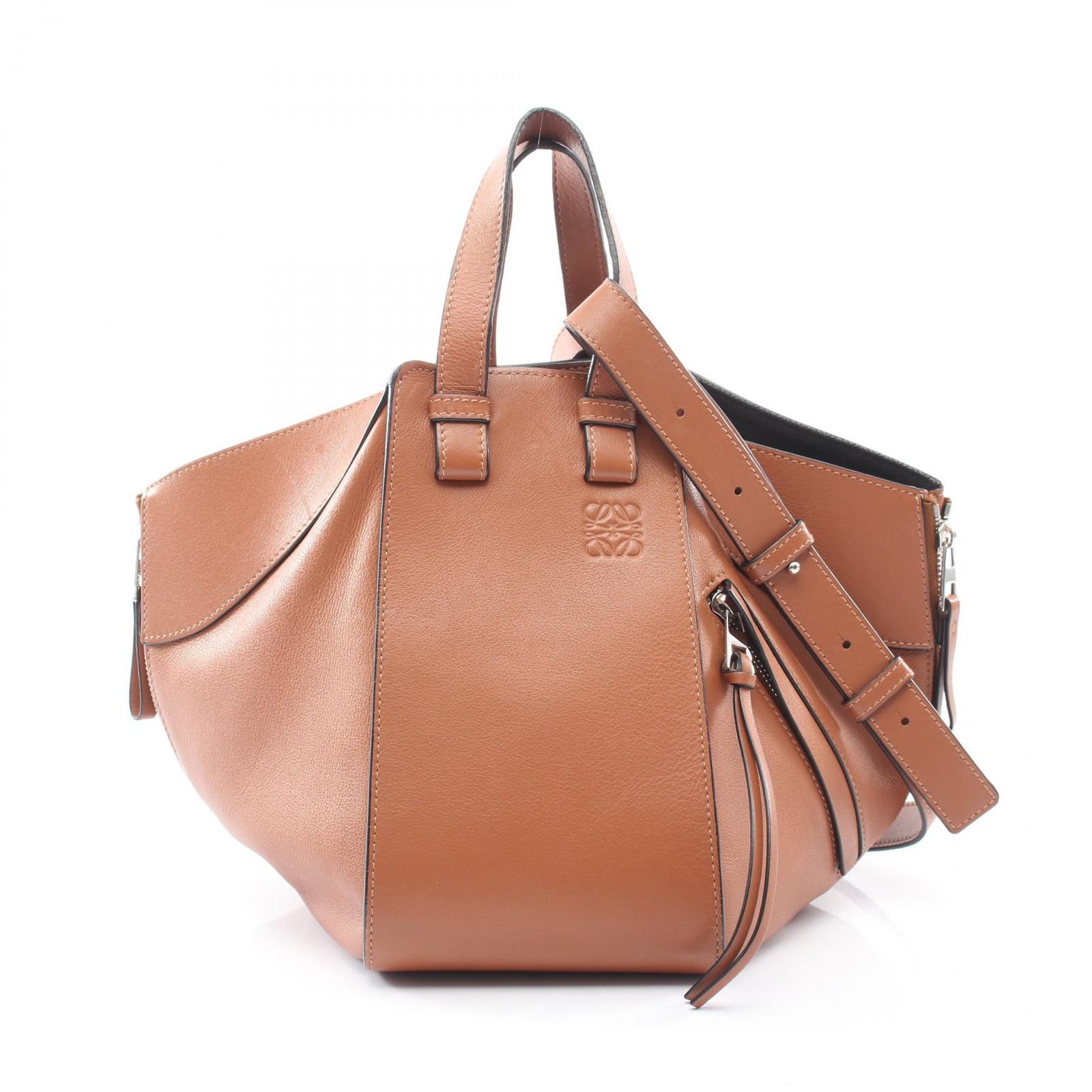 ロエベ LOEWE ハンドバッグ HAMMOCK SMALL ハンモック スモール 2WAY ブラウン レザー ハンモック スモール 2wayショルダー レディース Used B