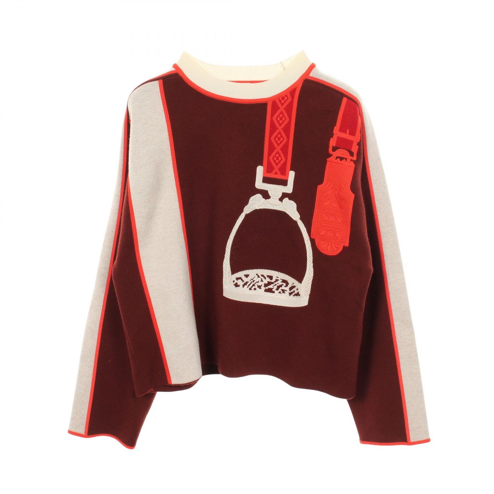 エルメス HERMES ニット ETRIERS STIRRS 4E2653D5 ウール カシミヤ ニット レディース Used A