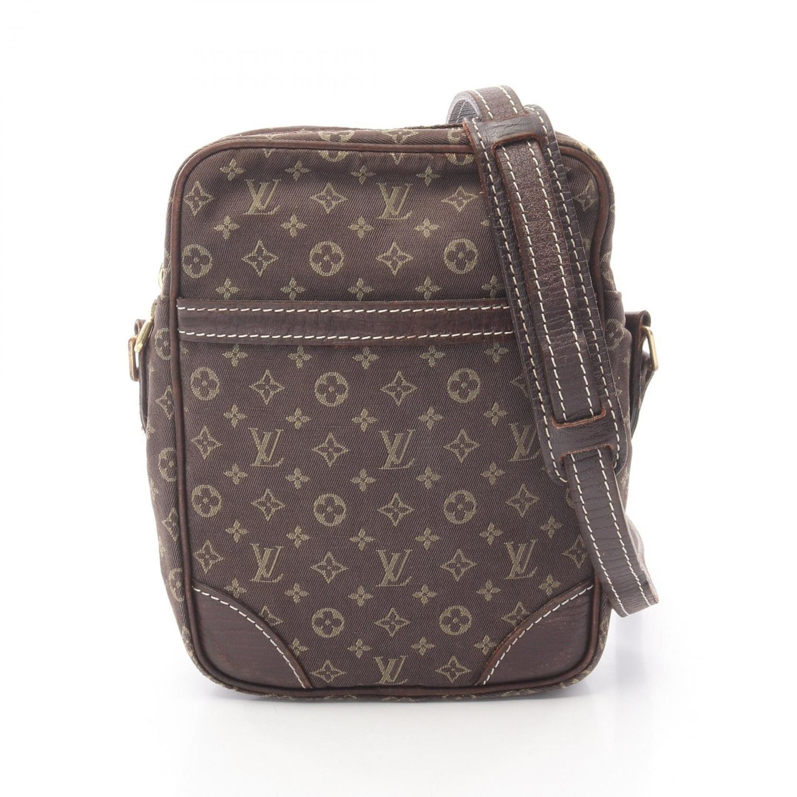 ルイ・ヴィトン LOUIS VUITTON ショルダーバッグ ポシェット ダヌーブ モノグラムミニラン エベヌ M95228 ブラウン キャンバス レザー ダヌーブPM レディース Used B