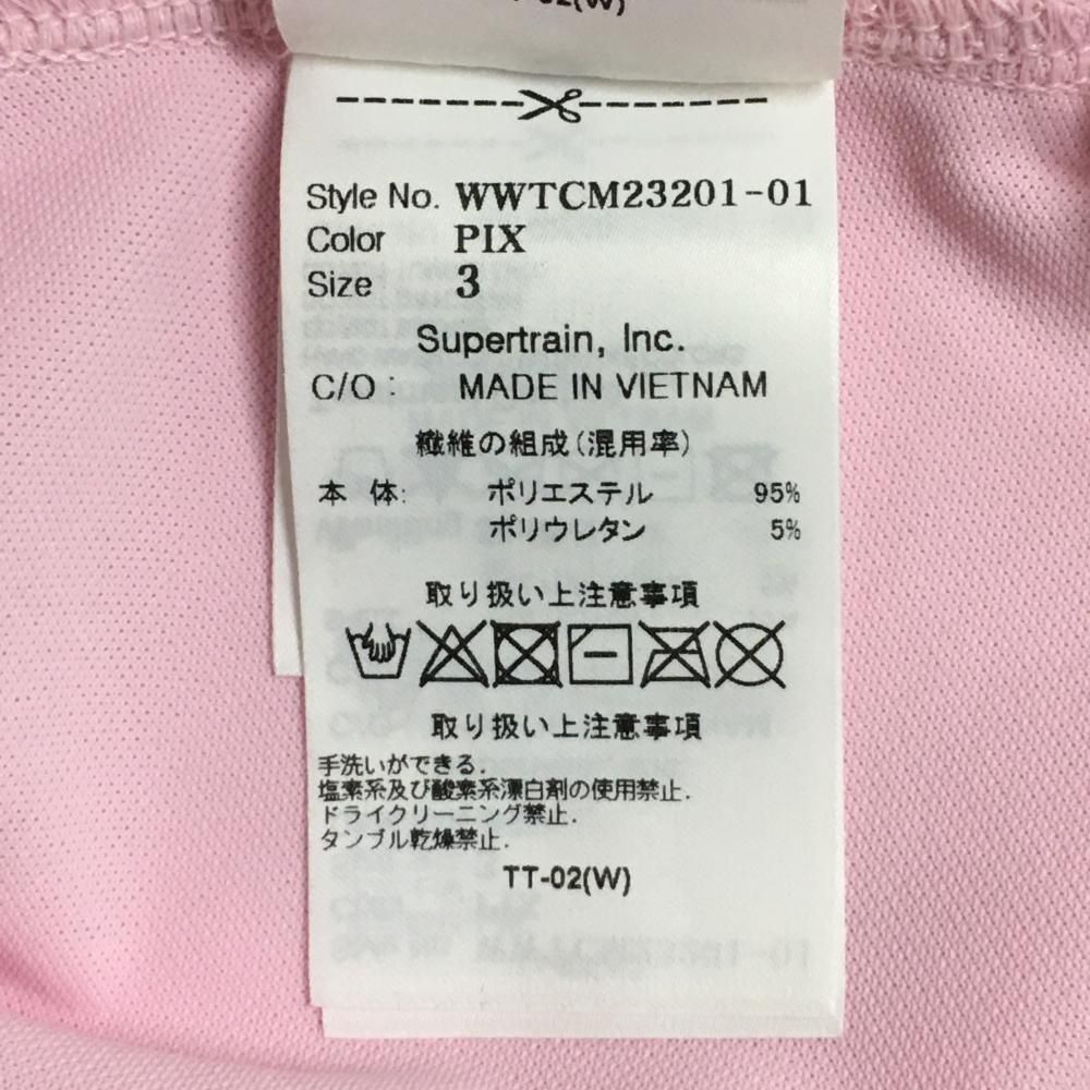 ワック 半袖ポロシャツ ライトピンク×黒 胸ロゴ 紙タグ付き レディース