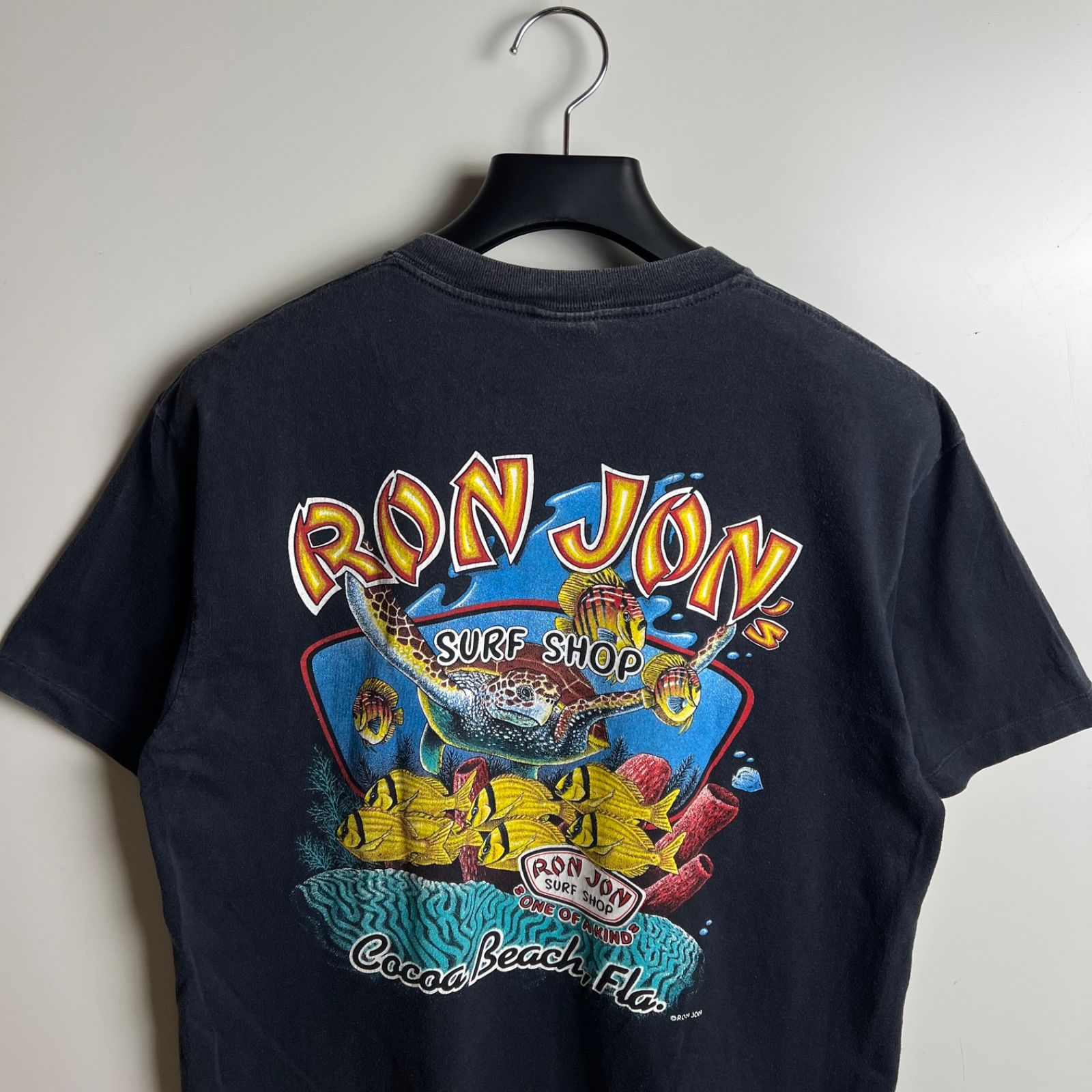 RON JON 90s USA surf vintage BLK fade Tee L ロンジョン アメリカ製