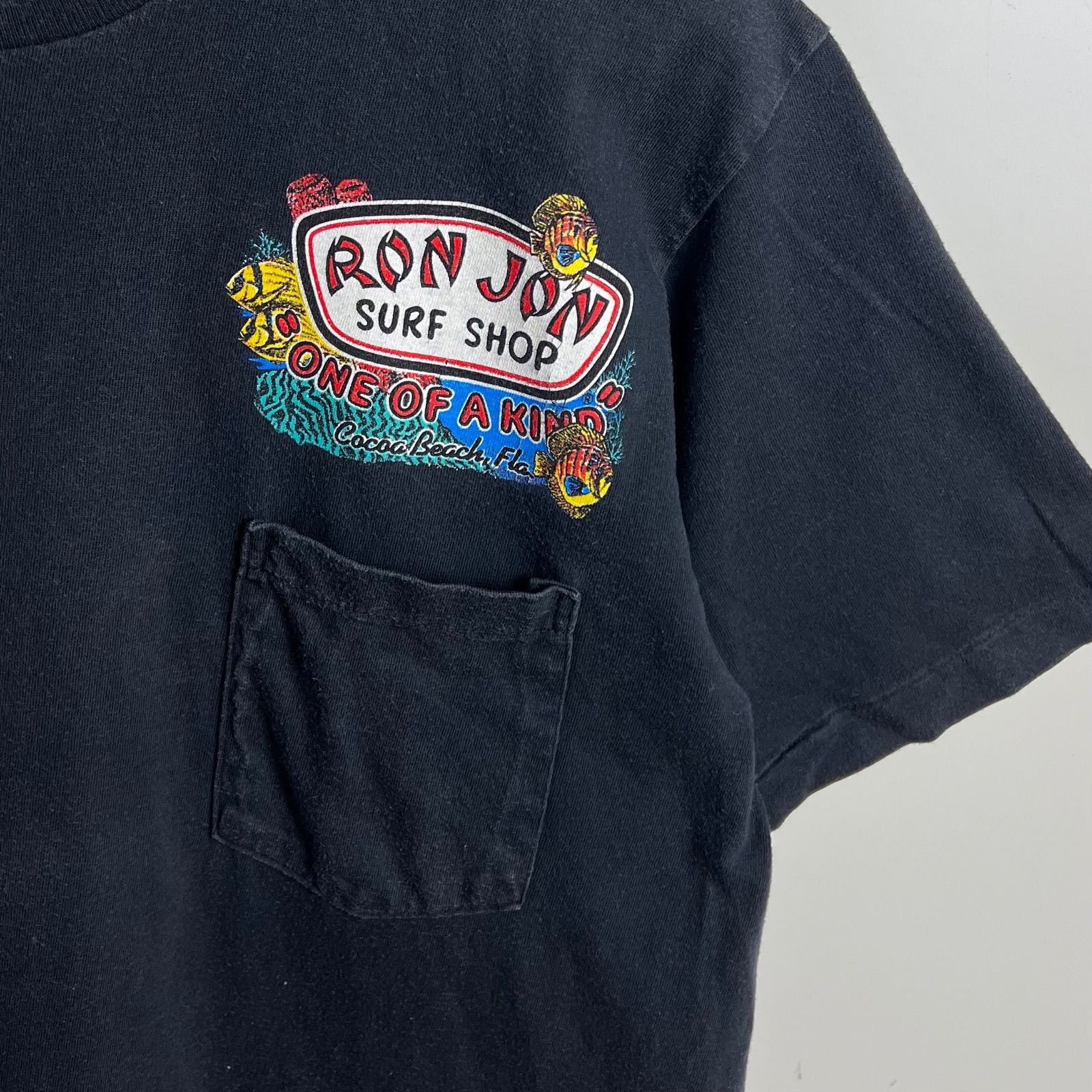 RON JON 90s USA surf vintage BLK fade Tee L ロンジョン アメリカ製 