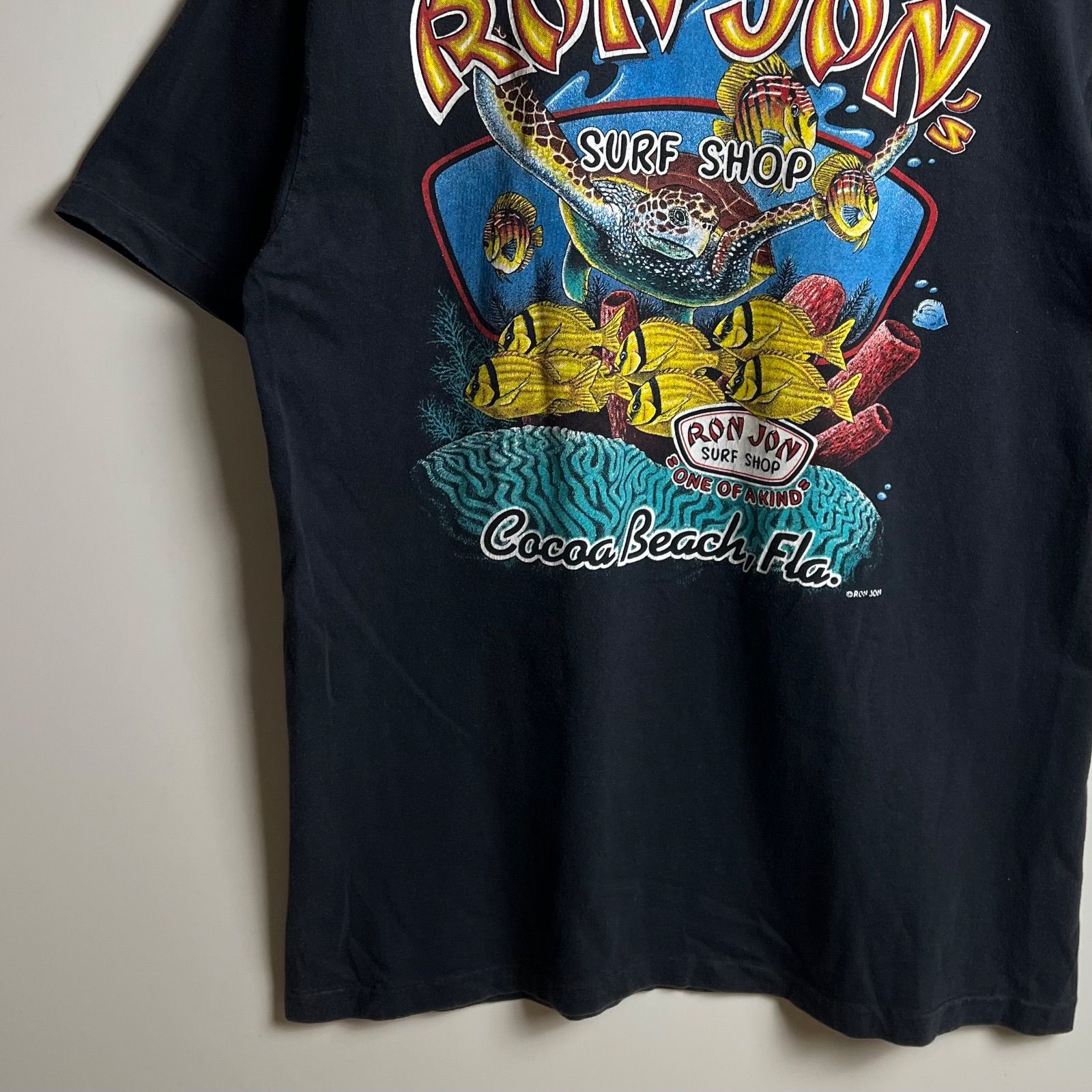 RON JON 90s USA surf vintage BLK fade Tee L ロンジョン アメリカ製