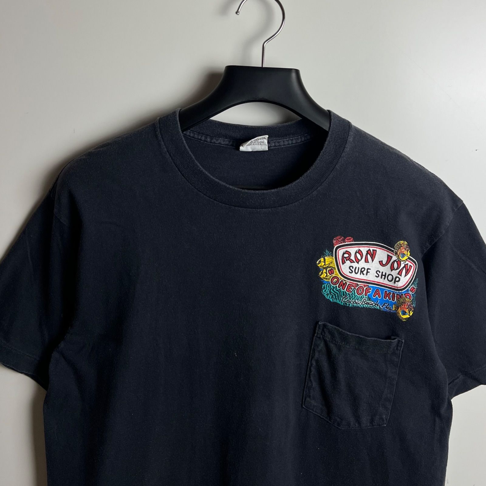 RON JON 90s USA surf vintage BLK fade Tee L ロンジョン アメリカ製 