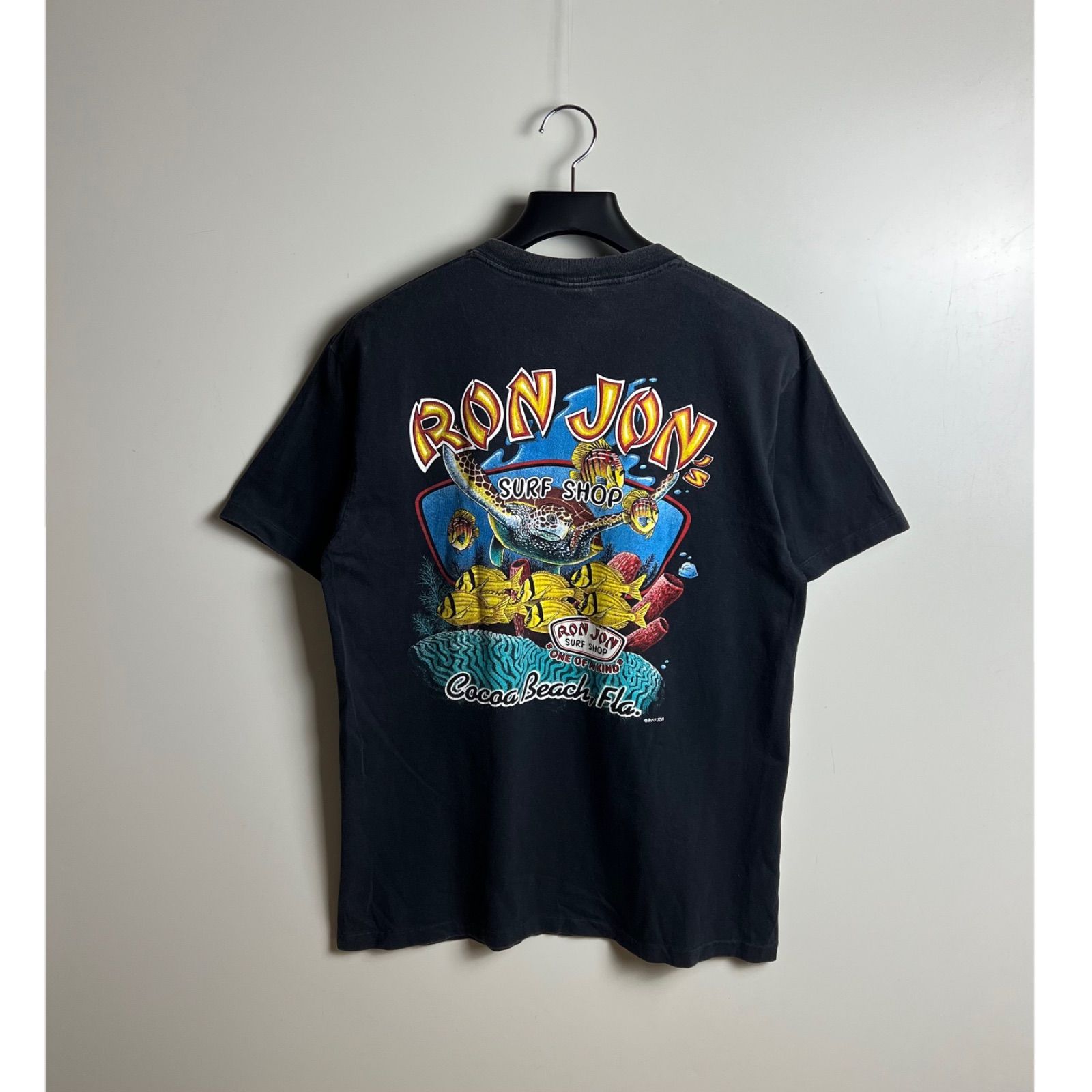 RON JON 90s USA surf vintage BLK fade Tee L ロンジョン アメリカ製 
