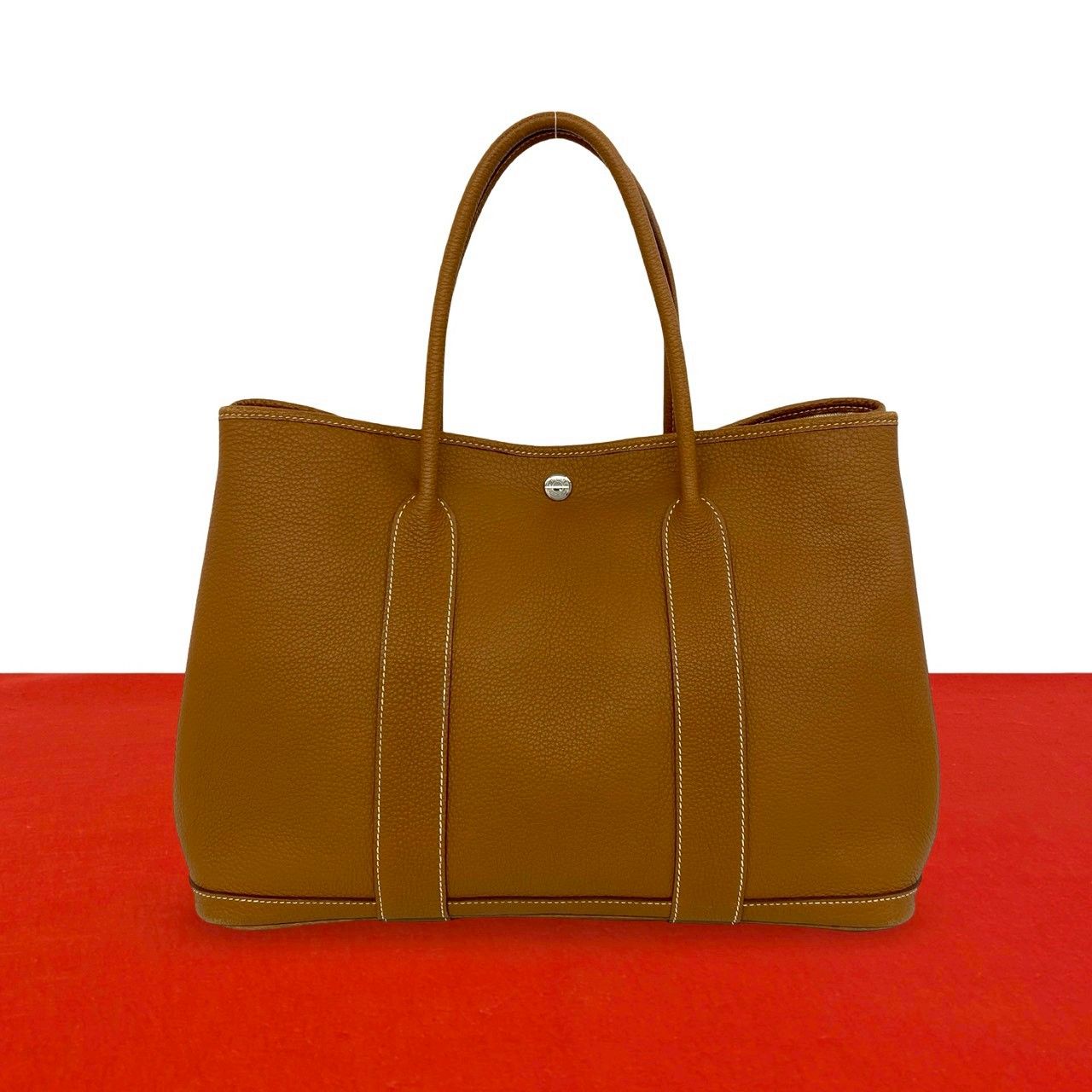 ★じゅん★極美品⭐️HERMES エルメス　ガーデンパーティ【刻印あり】 極 美品 希少品 □Q 刻印 HERMES エルメス ガーデンパーティー PM