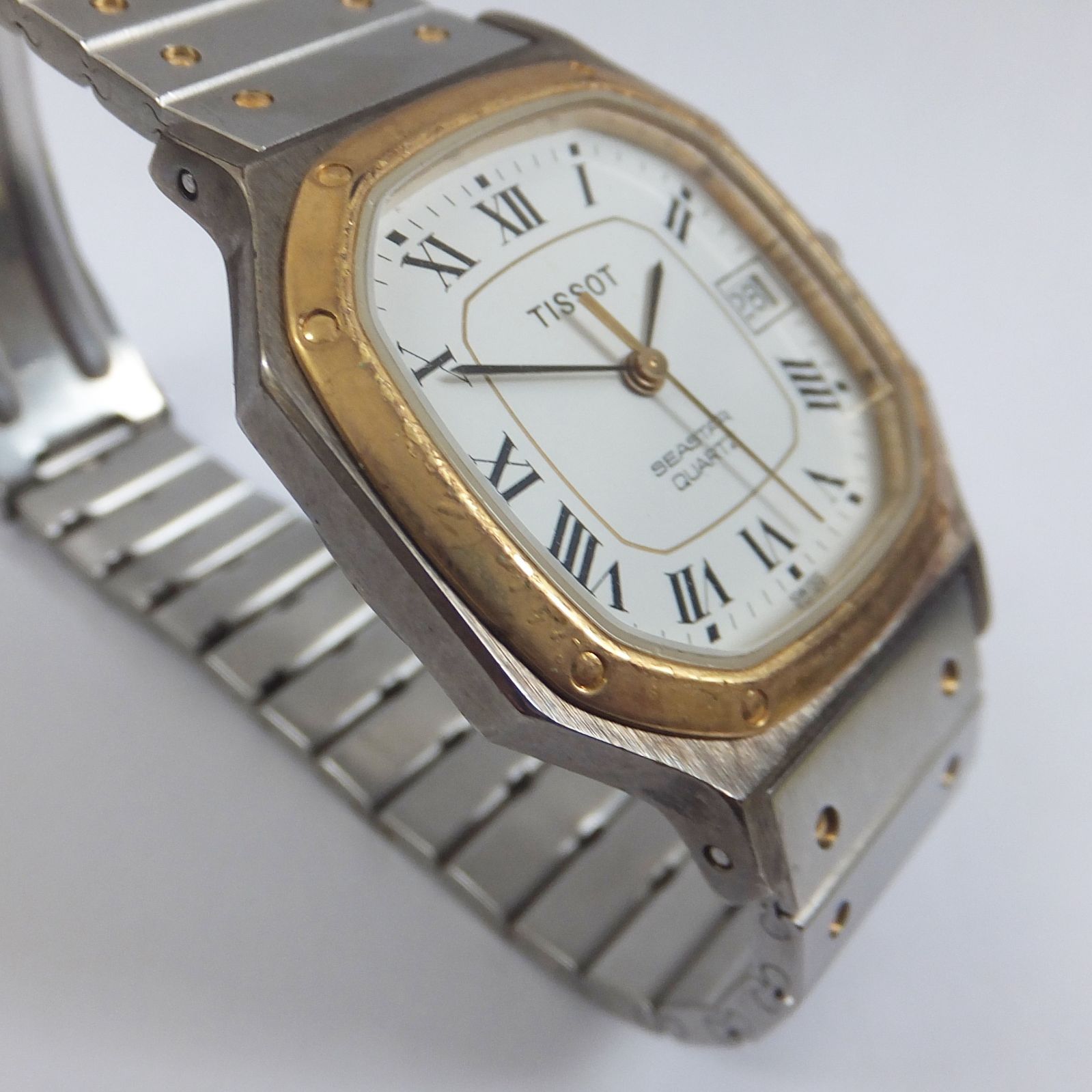 S294【希少】TISSOT SEASTAR オクタゴン シルバー ゴールド コンビ