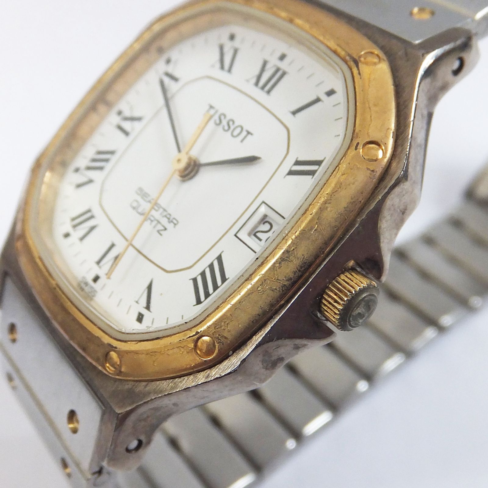 TISSOT SEASTAR 腕時計 オクタゴン シルバー ゴールド コンビ S294【希少】TISSOT SEASTAR オクタゴン シルバー ゴールド コンビ