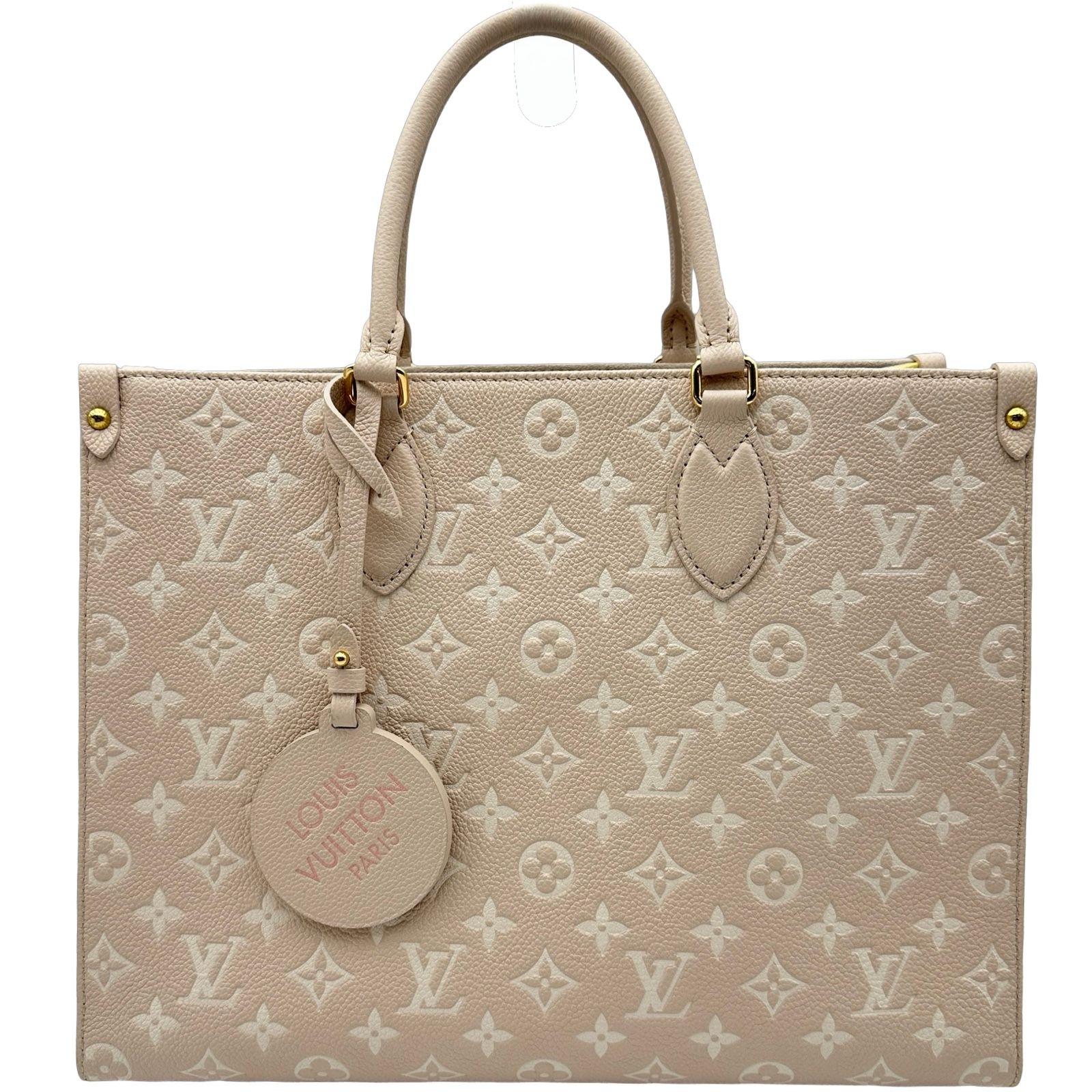 ルイ・ヴィトン LOUIS VUITTON オンザゴーMM M46128 ローズベージュ モノグラム・アンプラント レディース トートバッグ