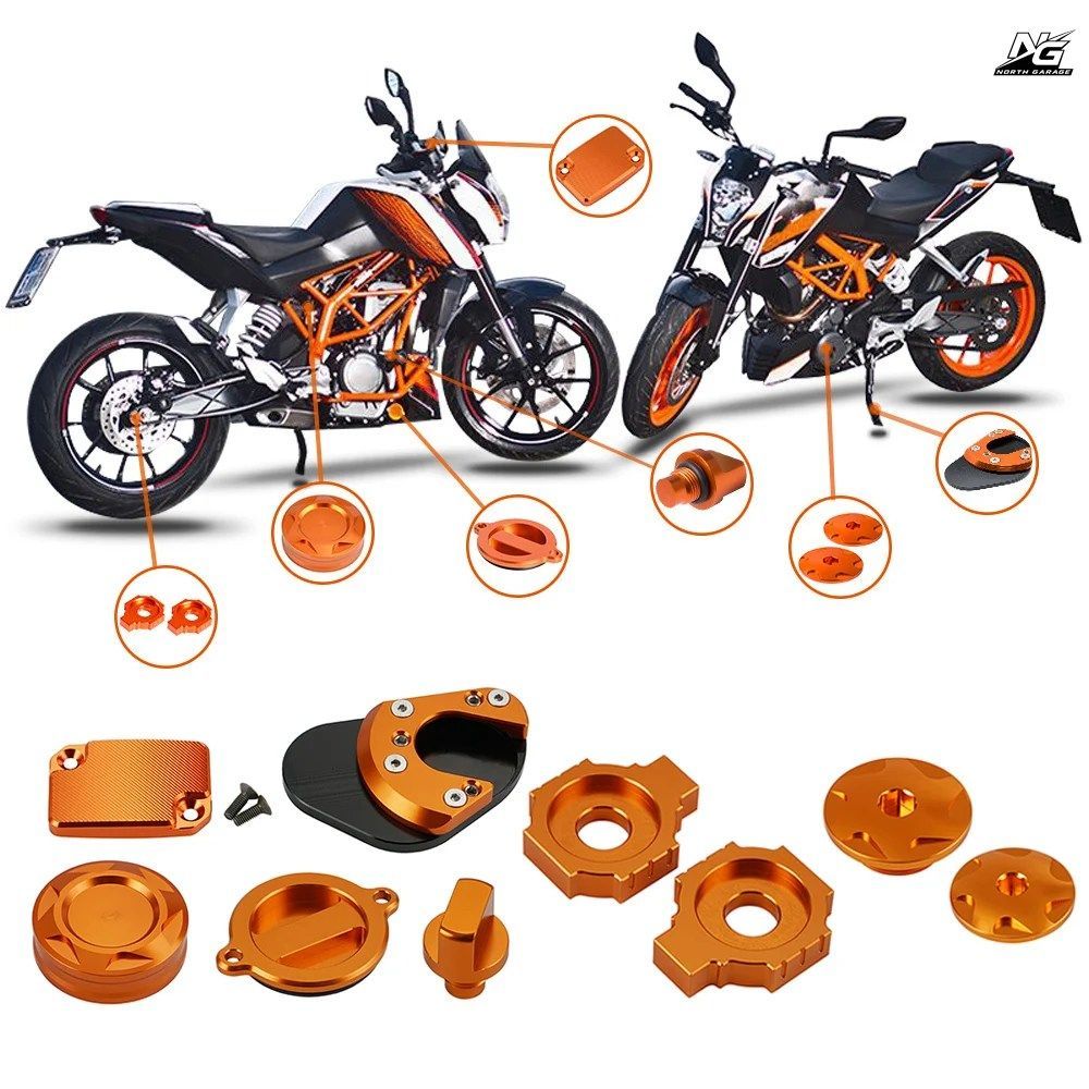 リアアクスルアジャスターブロック、オイルフィルターカバー、リアブレーキリザーバーキャップ KTM DUKE 125 200 390 DUKE 2011-2020 2012