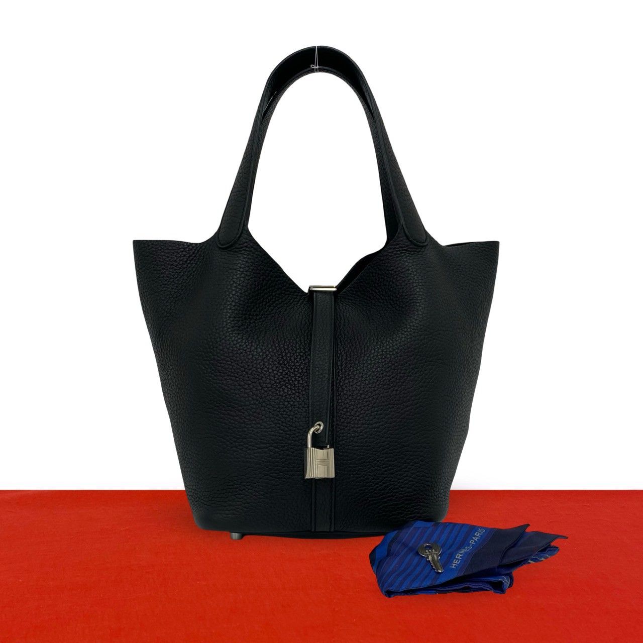エルメス　 ブラック レザートートバッグ 極 美品 Y 刻印 HERMES エルメス ピコタンロック PM トリヨン