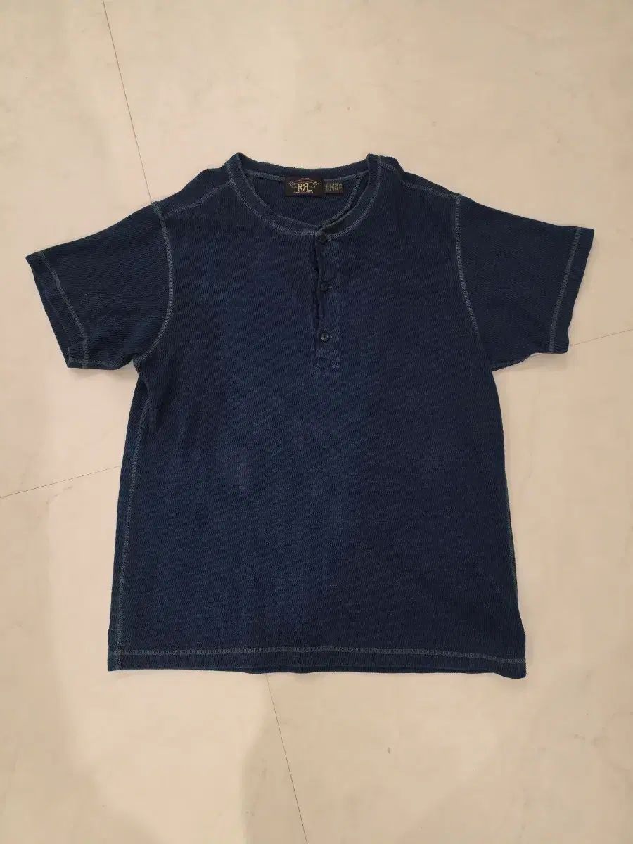 RRL ワッフルネック ショートスリーブ ヘンリーネック シャツ