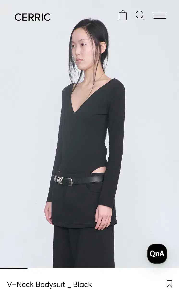 セリック) V-Neck Bodysuit BK F