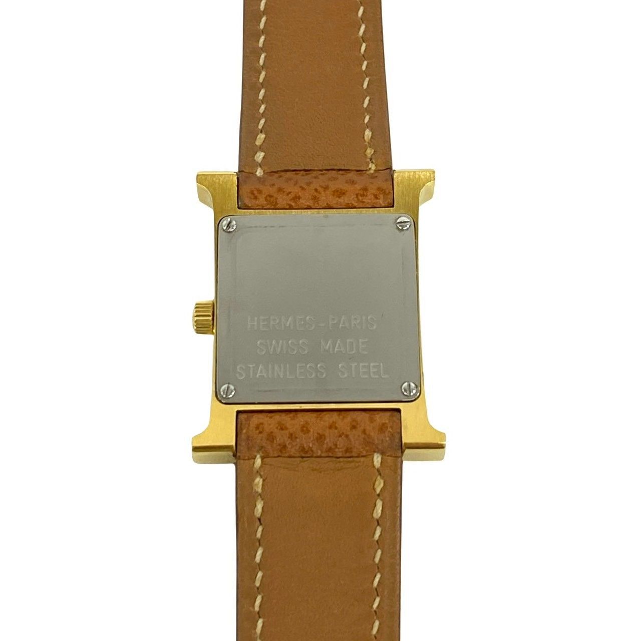 稼働品 極 美品 箱付き HERMES エルメス Hウォッチ GP レザー 本革 