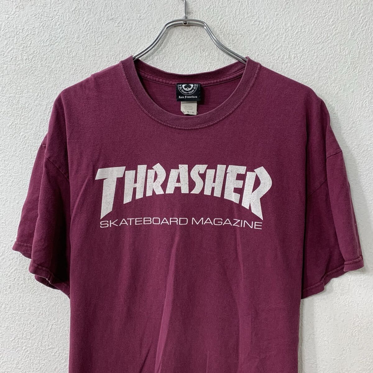 THRASHER 半袖 プリントTシャツ XL ワインレッド スラッシャー プル 