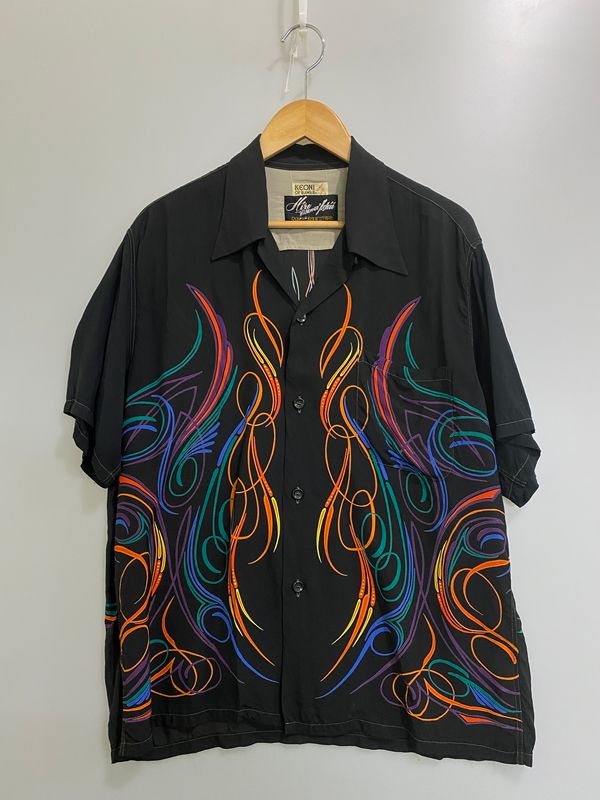 KEONI OF HAWAII ケオニオブハワイ × MOONEYES S/S ALOHA SHIRT SS33557 ムーンアイズ ショートスリーブ アロハシャツ 半袖シャツ トップス 【145-260609-yn-18-min】