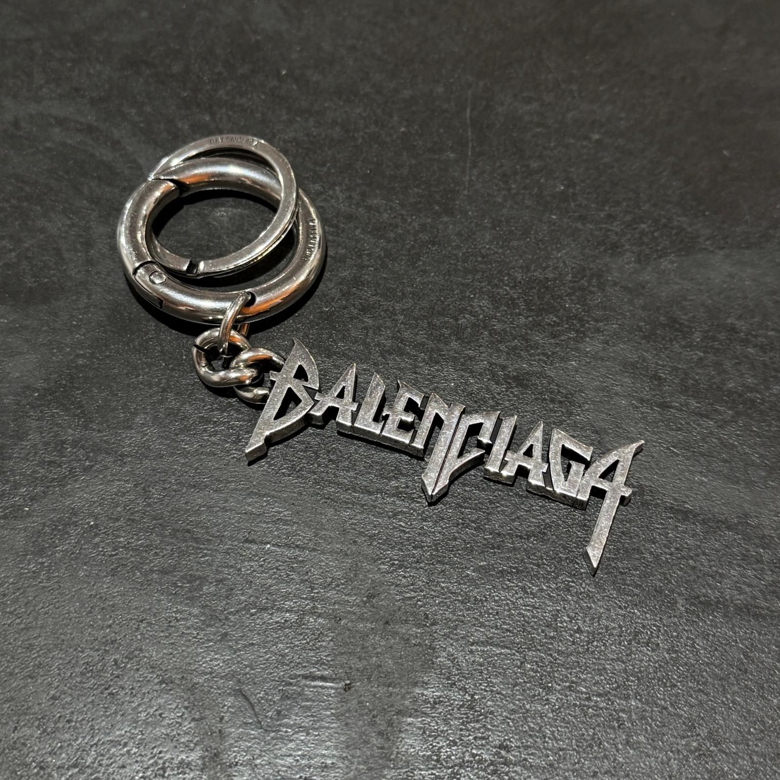 BALENCIAGA メタルロゴ キーホルダー キーホルダー バレンシアガ シルバー F （18383M）