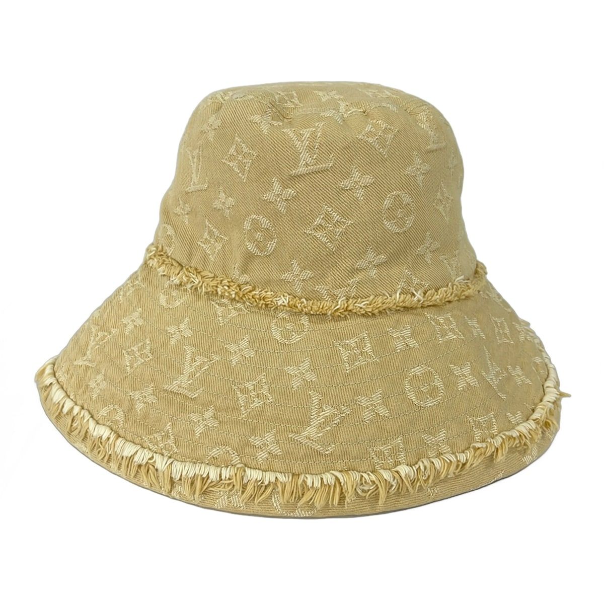 LOUIS VUITTON(ルイヴィトン) ハット Ｌ美品 - イエロー モノグラム柄 コットン