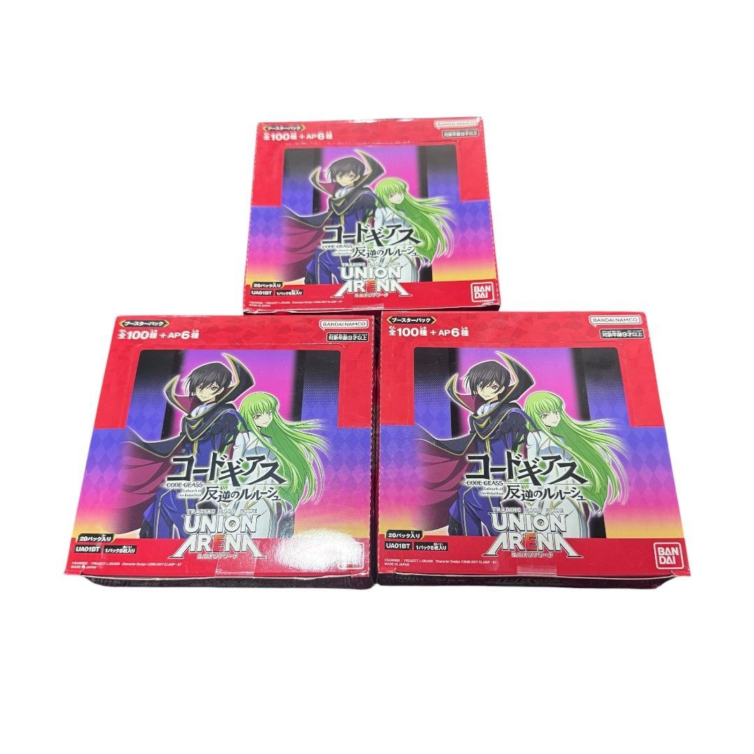 【新品未開封】 コードギアス ユニオンアリーナ 3box テープ付き 新品3BOX】UNION ARENA「コードギアス 反逆のルルーシュ」（未開封