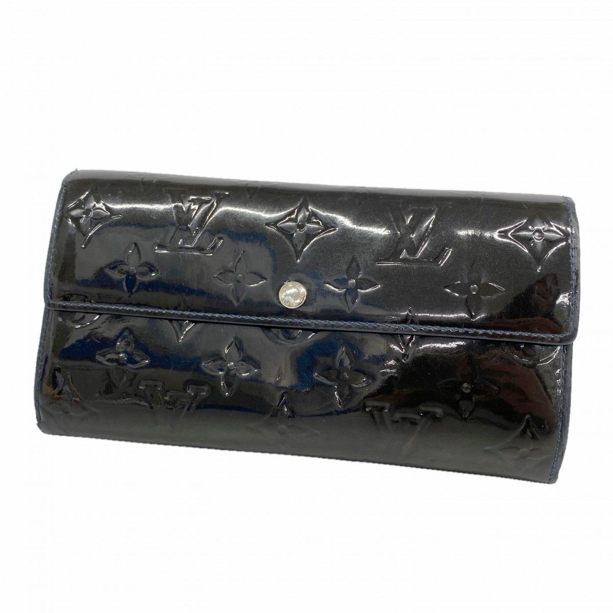 【6fa1285】ルイヴィトン 長財布 ヴェルニ ポルトフォイユサラ M91464 ブルーアンフィニ【中古】レディース