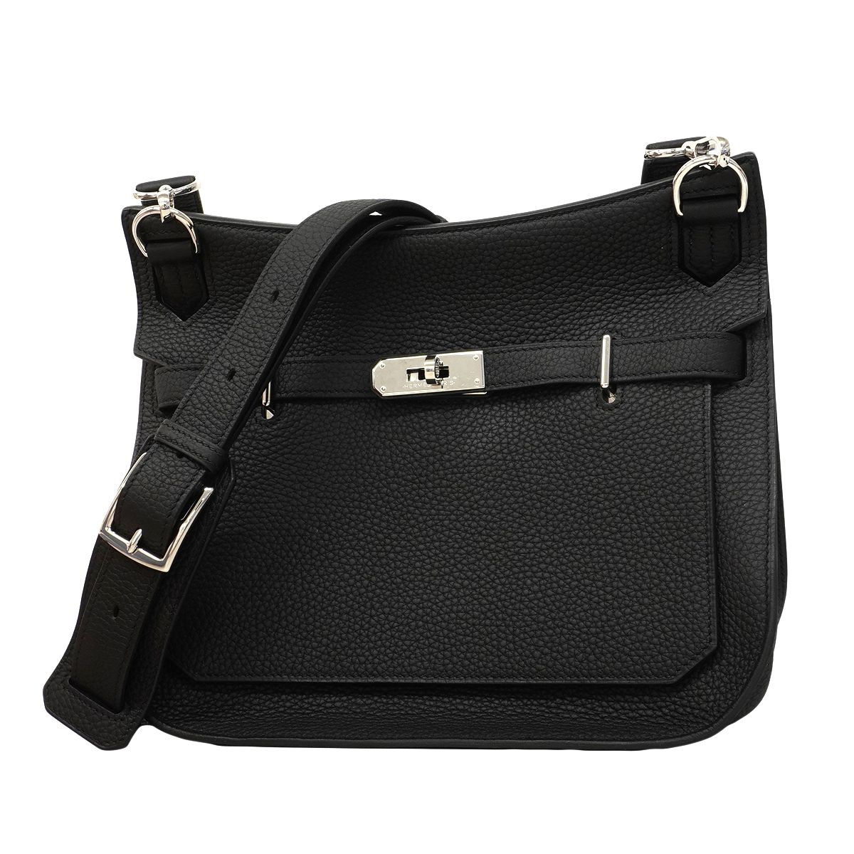 【6fa1276】エルメス ショルダーバッグ ジプシエール28 トリヨンクレマンス ブラック シルバー金具 Z刻印【中古】レディース