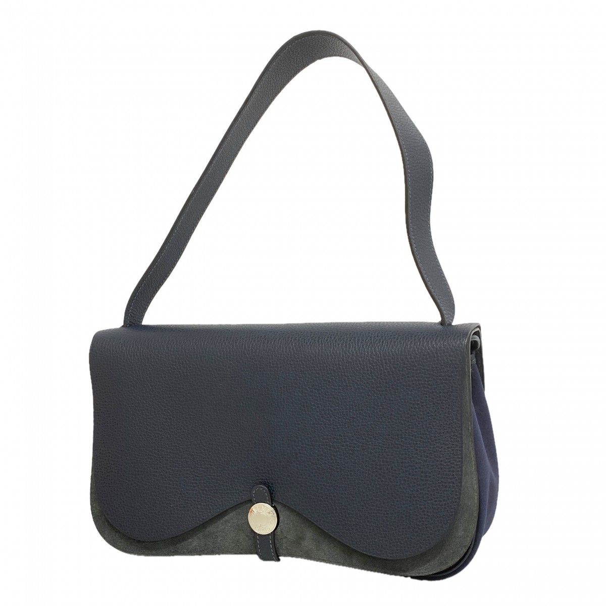 【6fa1322】エルメス ショルダーバッグ コロラドMM ヴァッシュリエジェ ネイビー シルバー金具 □I刻印【中古】レディース