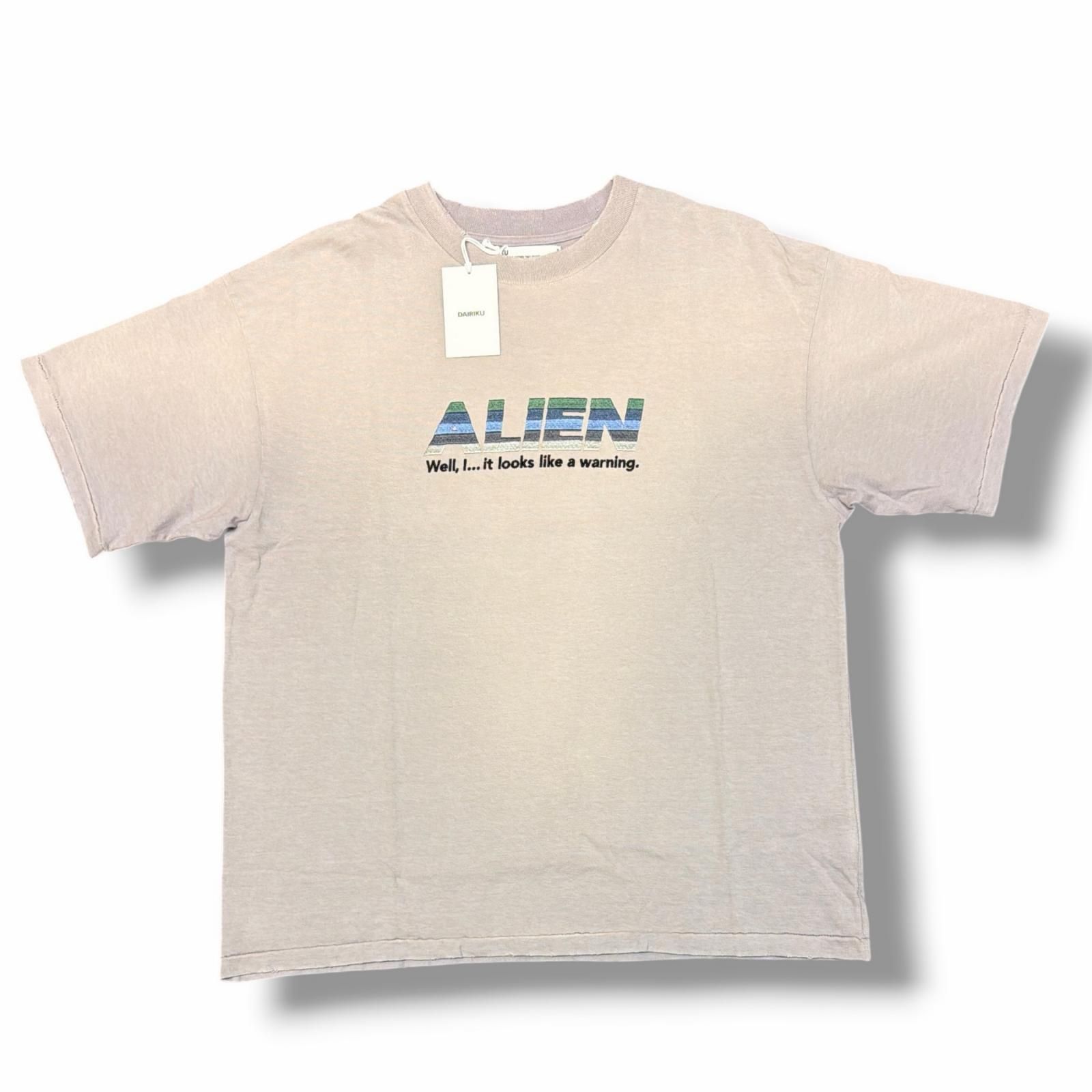 参考上代35200円 未使用 DAIRIKU 25SS “Alien“ Vintage Wash H-S Tee エイリアン ヴィンテージウォッシュTシャツ 半袖カットソー ダイリク 25SS CS3 パープル F （5266M）