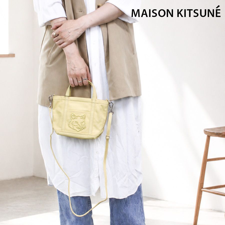 【新品商品】メゾンキツネ MAISON KITSUNE (MW05106 WW0107) FOX HEAD MINI TOTE フォックスヘッド ミニトート