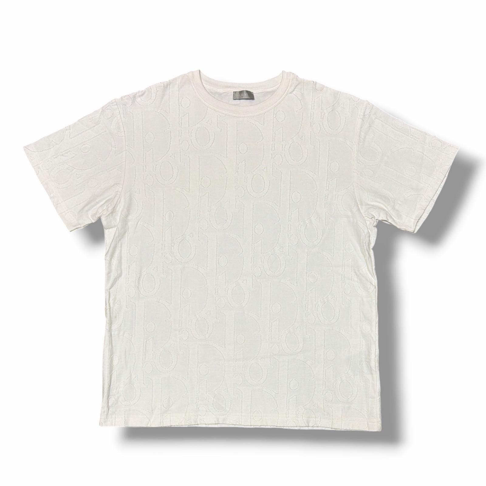 国内正規 Dior オブリークロゴTシャツ 半袖 Tシャツ ディオール 593J696U3012 ホワイト L （13039M）