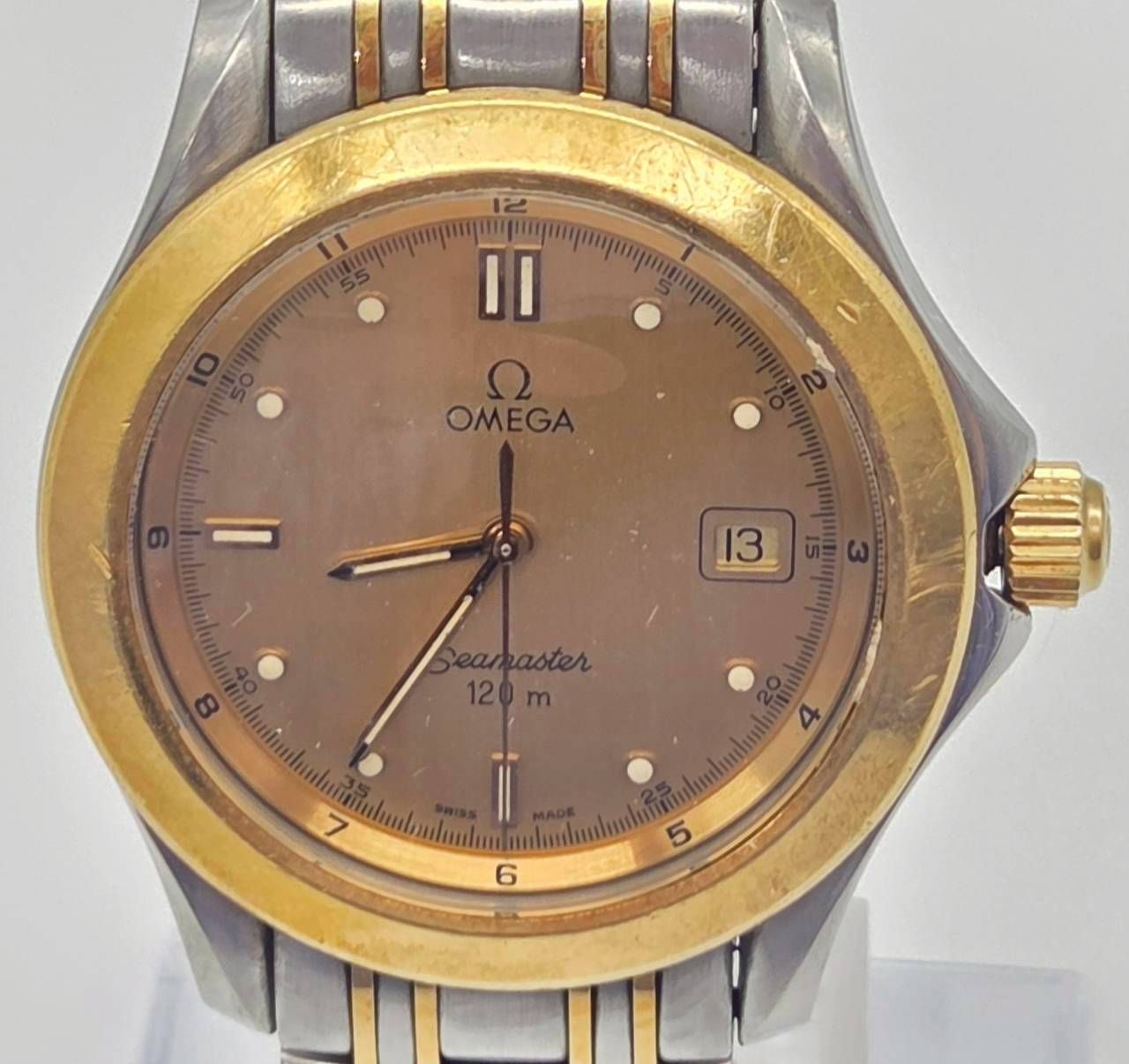 OMEGA オメガ シーマスター120ｍ デイト ステンレス SS YG クォーツ