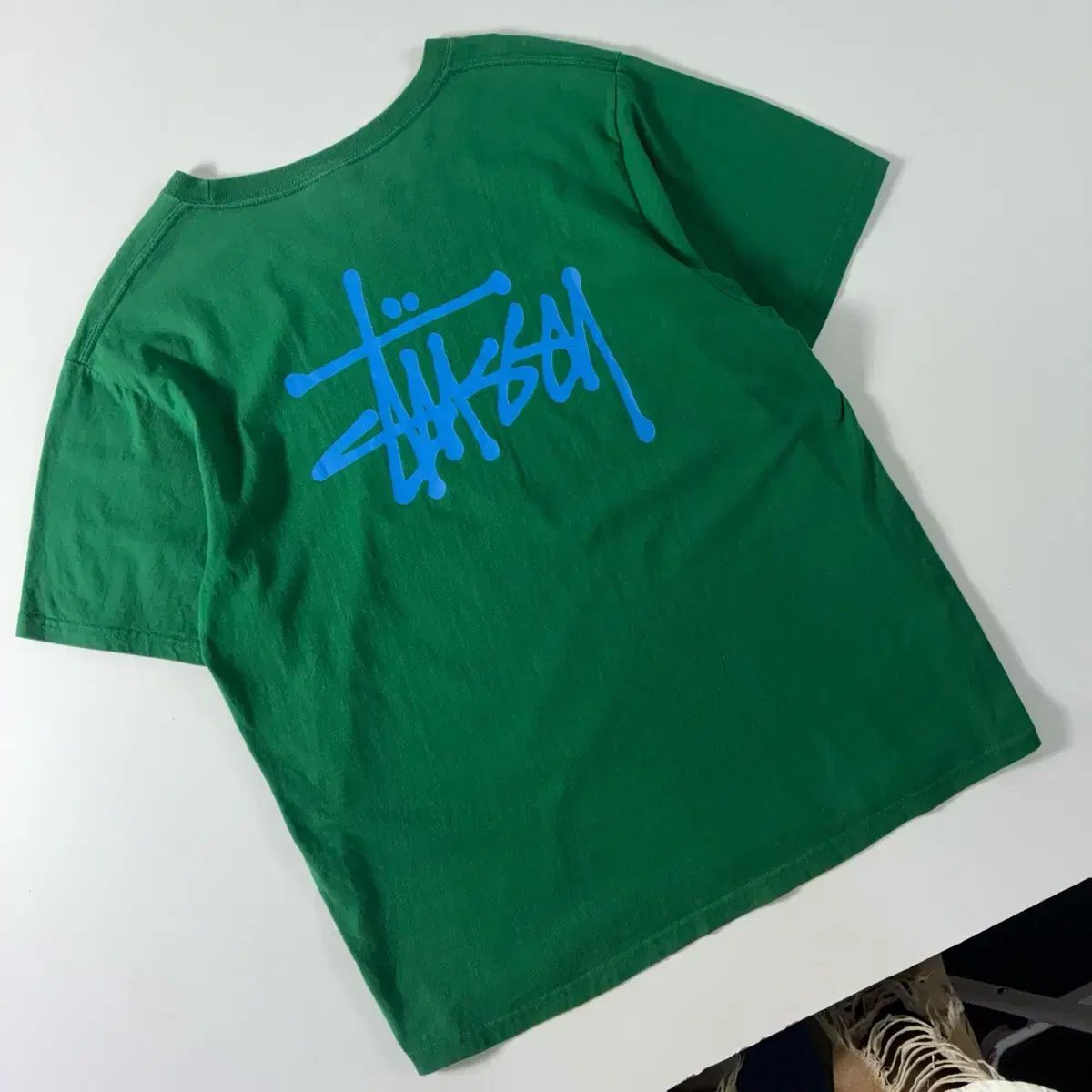 Stussy ステューシー ビックロゴ ピグメントダイド グリーン 半袖Tシャツ