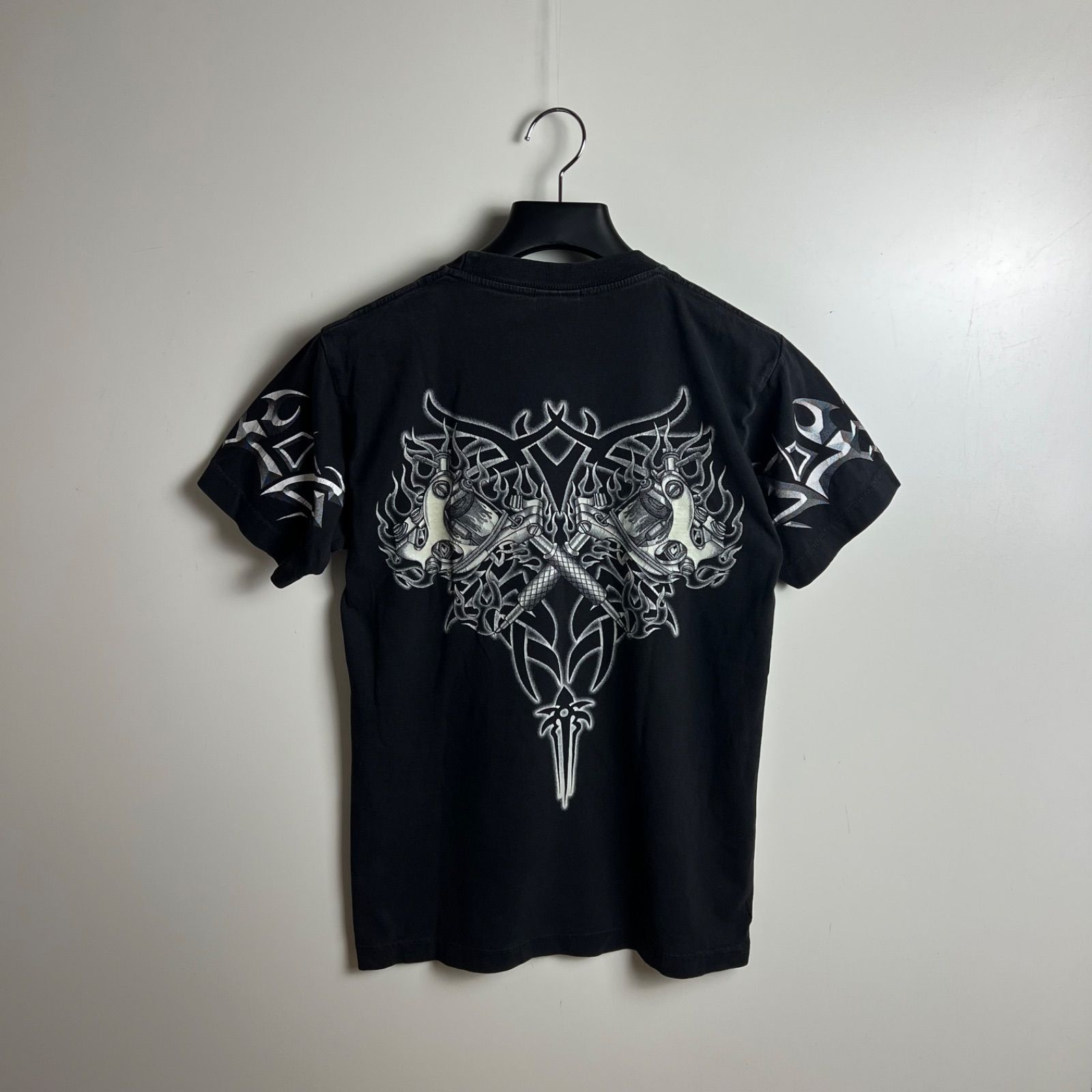 【激レア】90s 『FAITH』 フェードブラック ヴィンテージ Tシャツ 90s Gothic vintage TATOO art print Tee BLK ヴィンテージ タトゥー