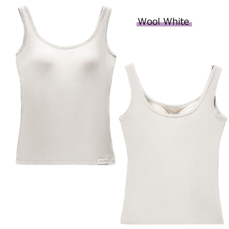 新品 3D リブド ブラ タンクトップ ウールホワイト ONE NOVA 3D Ribbed Bra Tank (FEMALE) WoolWhite メリノウール ワンノヴァ 自然素材 汗の蒸れと臭いを徹底解消