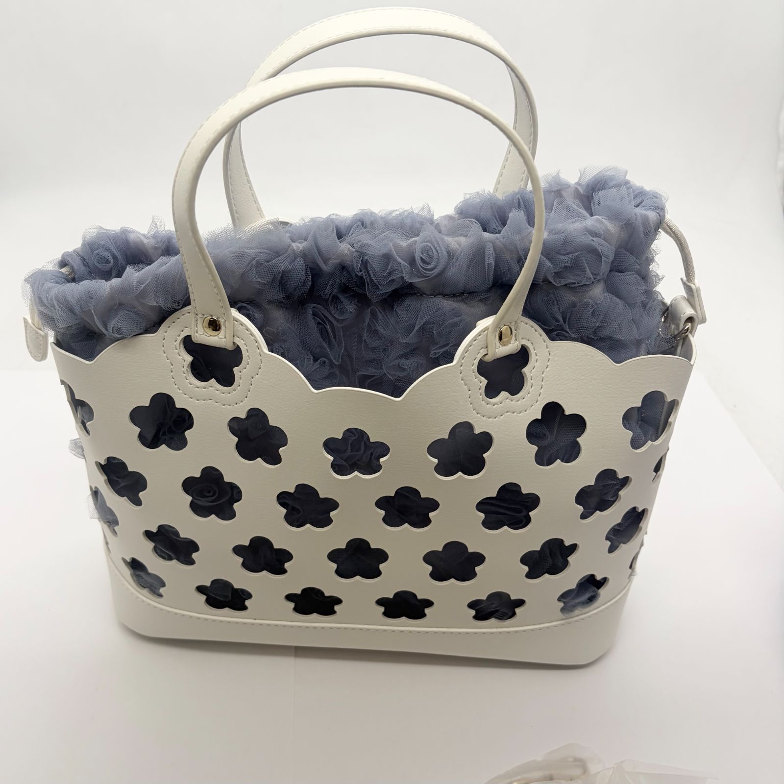 ◎S054 MARY QUANT マリークワント パンチングデイジー2WAY ミニトート