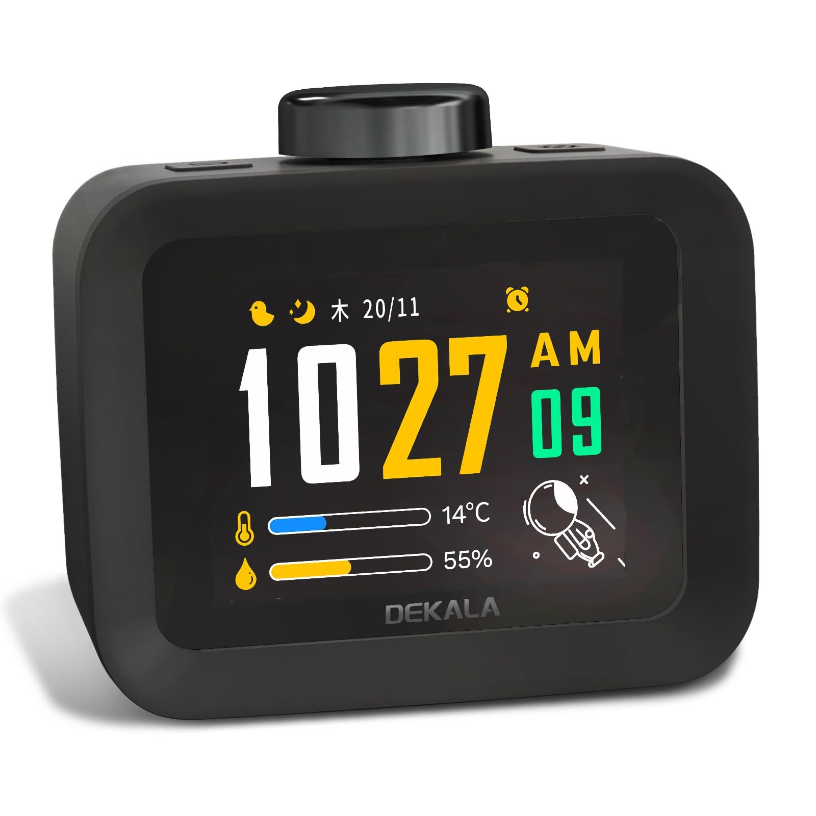 Dekala デジタル目覚まし時計 置き時計 大音量 2.8型カラーLCD 4アラーム設定 30種類のホワイトノイズ 操作が簡単 10種類の目覚まし音 音量と明るさを調節可能 睡眠困難者・子供・オフィスワーカー 国内発送