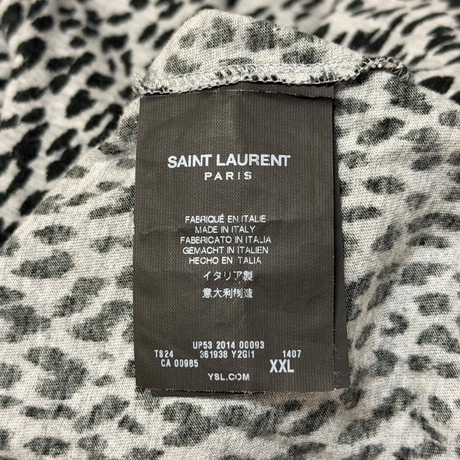 SAINT LAURENT 14AW ベイビーキャット レオパード 半袖Tシャツ エディ 
