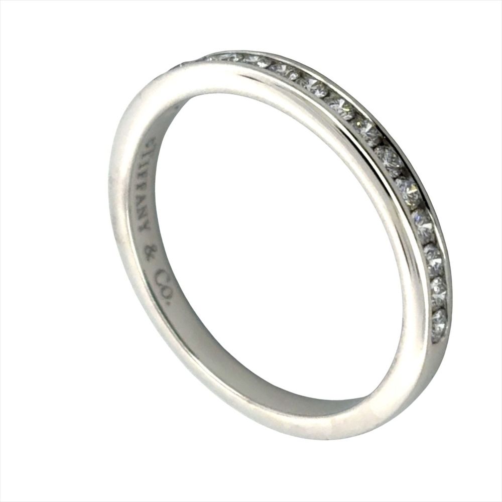 ティファニー Tiffany&Co. ハーフ エタニティ リング 指輪 ダイヤモンド 約7.5号 Pt950 2.6g プラチナ 2mm ハーフサークル レディース【中古】
