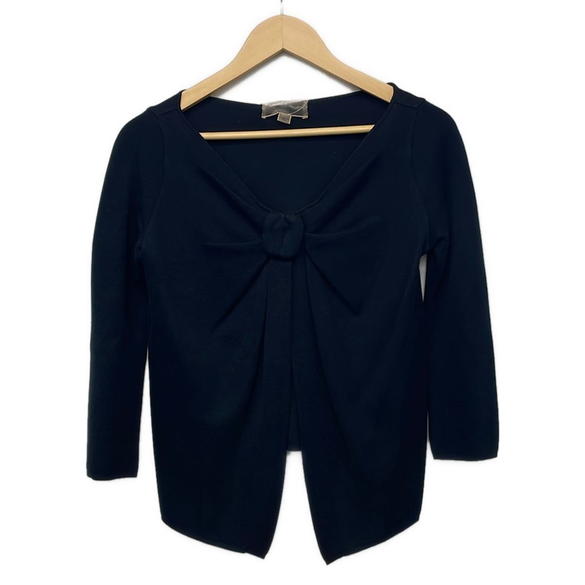 GiAMBATTiSTA VALLi(ジャンバティスタヴァリ) カーディガン サイズ42/S レディース - ダークネイビー 長袖/リボン/シルク