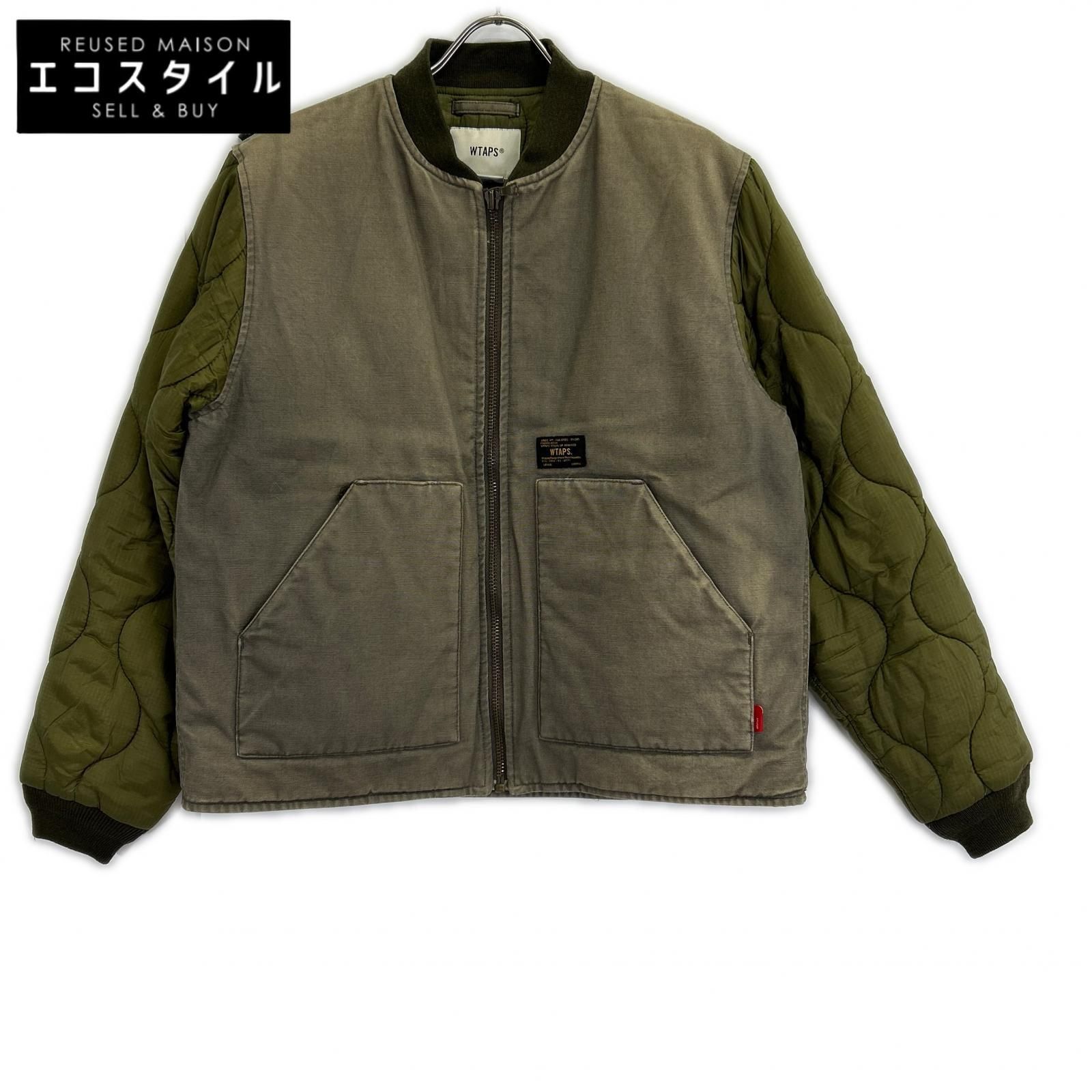 (W)TAPS　ダブルタップス　172GWDT-JKM03 MC JACKET キルティング切替 ダック生地 ボンバージャケット カーキ　1