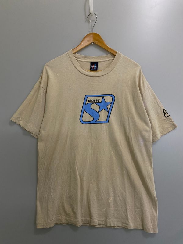 STUSSY ステューシー S/S PRINT TEE ショートスリーブ Tシャツ 半袖Tシャツ 赤青タグ USA製 トップス 【142-260609-yn-24-min】