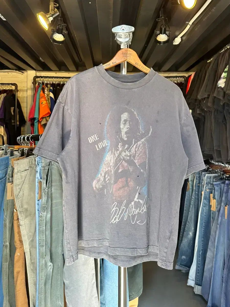 105 ボブ・マーリィ フェイド プリンティング Tシャツ